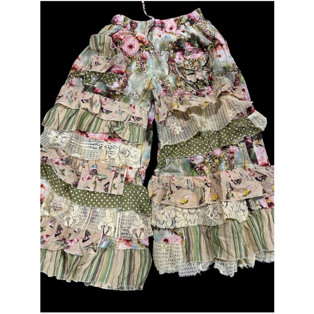Boho Tiered Ruffle Pants - Floral Sage - Picture 4 of 4